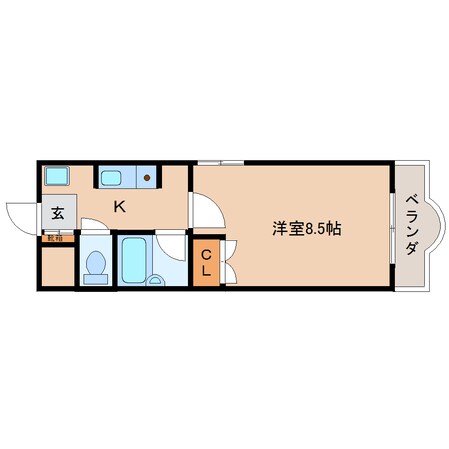 大和西大寺駅 徒歩15分 1階の物件間取画像